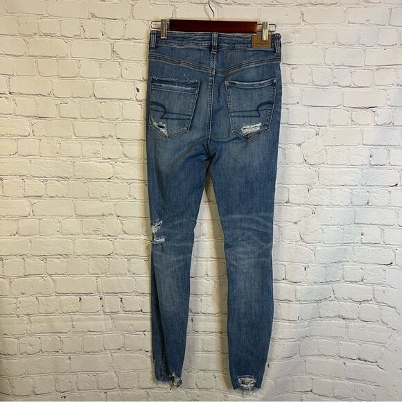AEO Highest Rise Jeggings Distressed size 6 - Picture 3 of 8